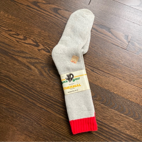 Vintage Stretch 10-13 Black Sheep Wool Blend Thermal Socks UNION MADE USA KMART - Picture 1 of 3